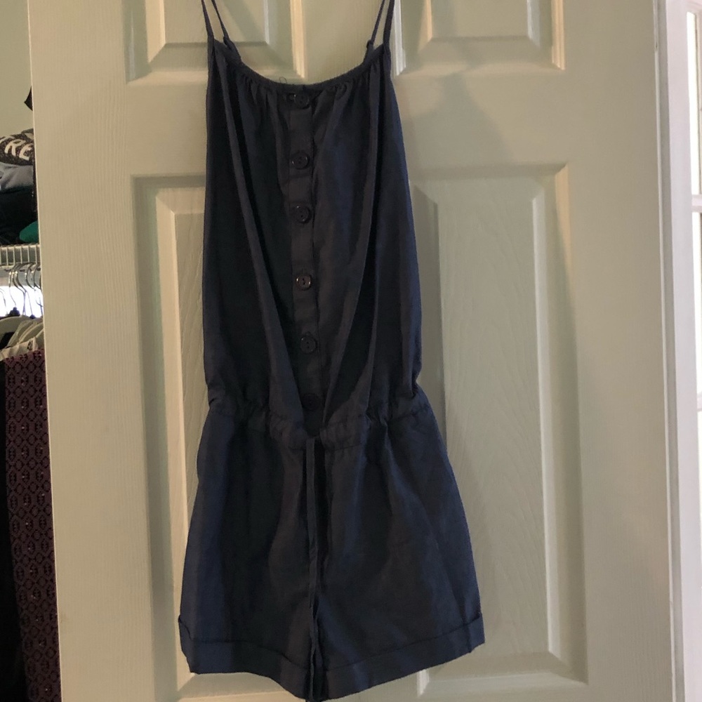 New Button Up Denim Romper